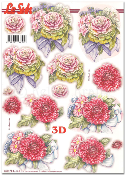 Die Cut 3D Decoupage A4 Sheet - Floral (680074)