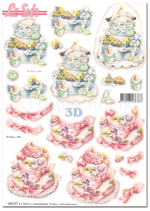 Die Cut 3D Decoupage A4 Sheet - Baby (680077)