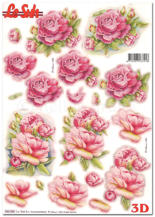 Die Cut 3D Decoupage A4 Sheet - Floral (680086)