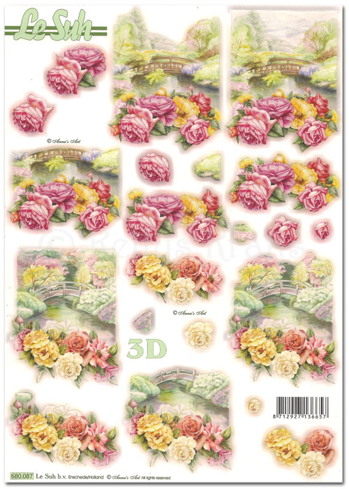 Die Cut 3D Decoupage A4 Sheet - Floral (680087)