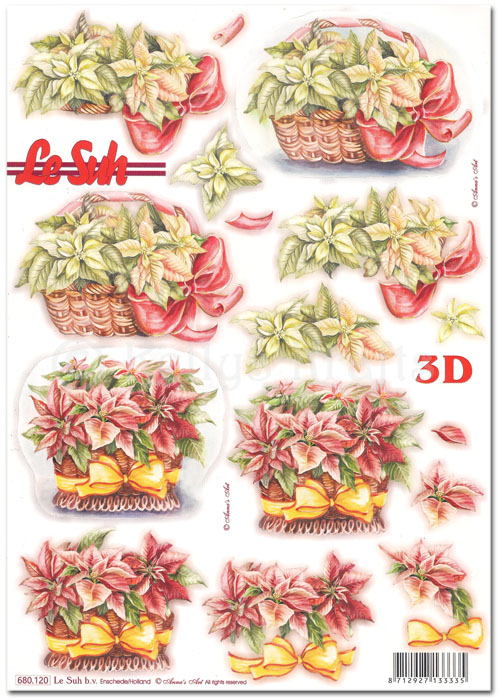 Die Cut 3D Decoupage A4 Sheet - Floral (680120)
