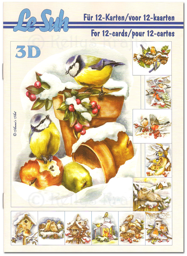 A5 Decoupage Booklet, 12 Pages - Christmas Birds (345654)