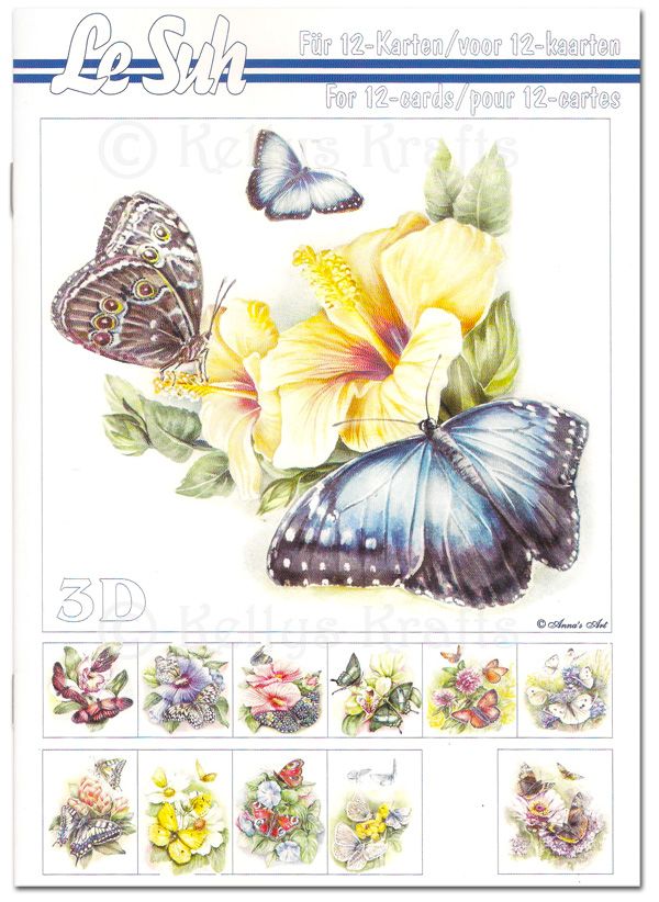 A5 Decoupage Booklet, 12 Pages - Butterflies & Flowers (345666)