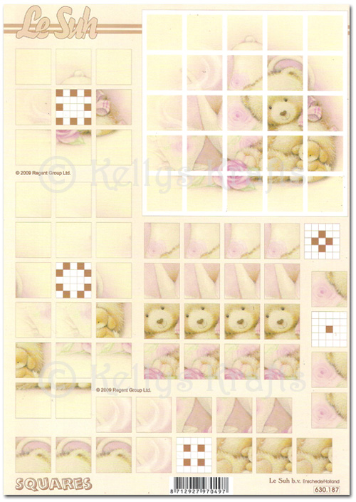 (image for) 3D Pyramid Decoupage A4 Sheet - Teddy Bear (630187)