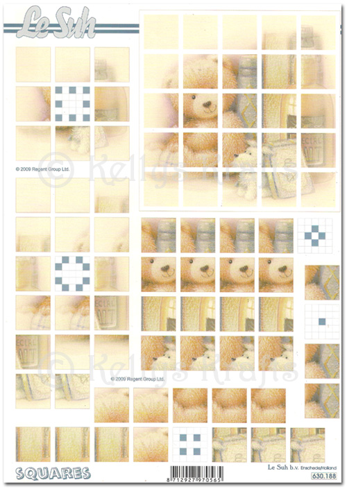 (image for) 3D Pyramid Decoupage A4 Sheet - Teddy Bear (630188)