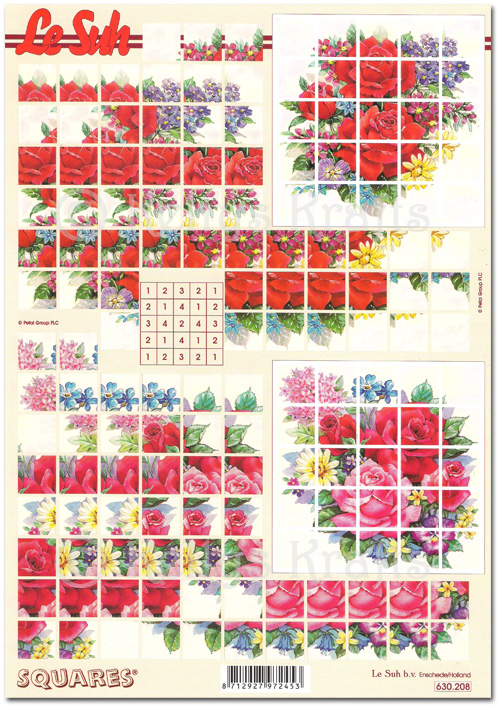 (image for) 3D Pyramid Decoupage A4 Sheet - Flowers/Floral (630208)