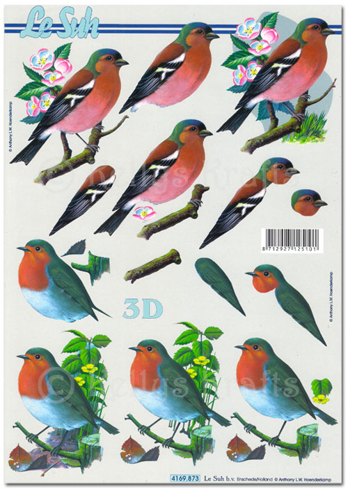 3D Decoupage A4 Sheet - Bird & Robin (4169873)