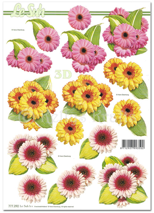 (image for) 3D Decoupage A4 Sheet - Floral (777292)
