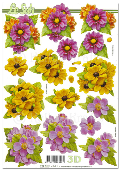 3D Decoupage A4 Sheet - Floral (777362)