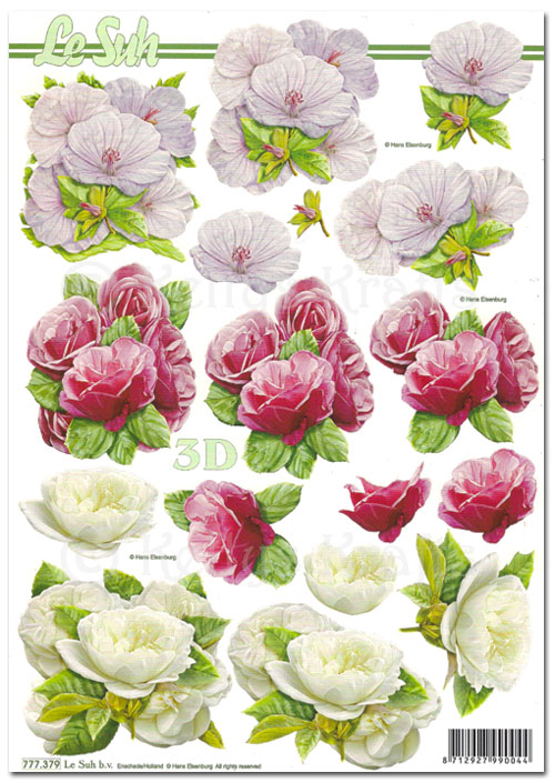(image for) 3D Decoupage A4 Sheet - Floral (777379)