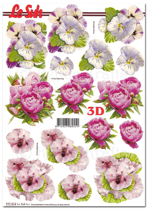3D Decoupage A4 Sheet - Floral (777414)