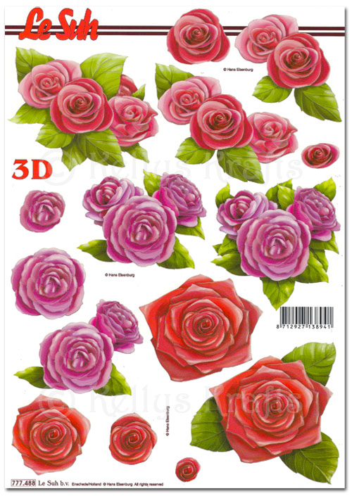 3D Decoupage A4 Sheet - Floral (777488)