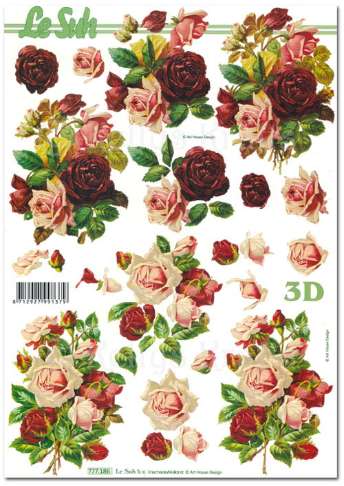 3D Decoupage A4 Sheet - Floral (777186)