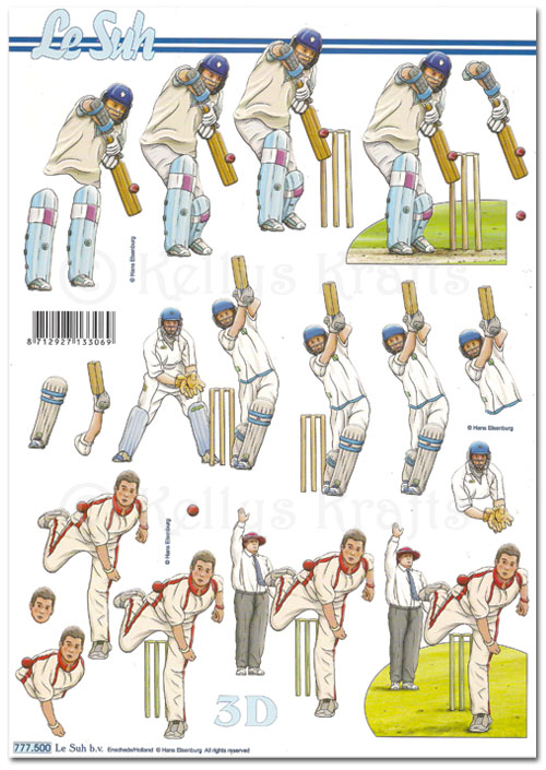 3D Decoupage A4 Sheet - Cricket (777500)
