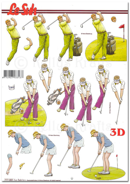 3D Decoupage A4 Sheet - Golf (777501)