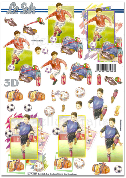 3D Decoupage A4 Sheet - Football (777110)