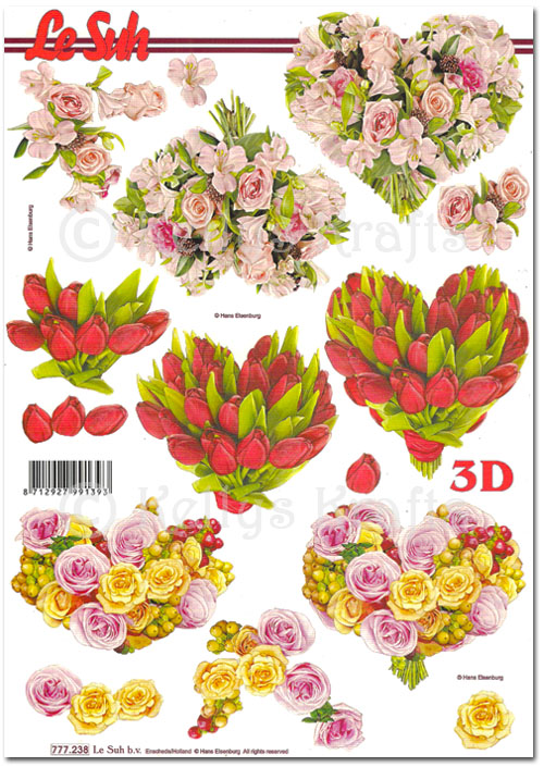 3D Decoupage A4 Sheet - Floral (777238)