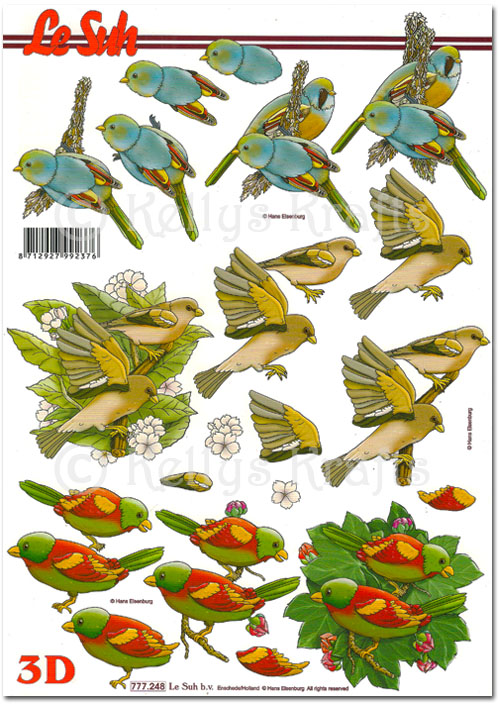 3D Decoupage A4 Sheet - Birds (777248)