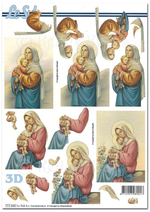 3D Decoupage A4 Sheet - Christmas Religious Scenes (777343)