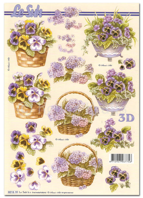 3D Decoupage A4 Sheet - Floral (821519)