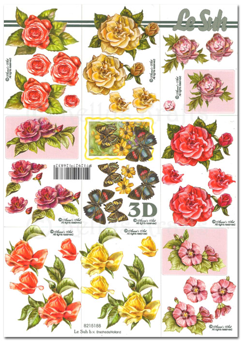 (image for) 3D Decoupage A4 Sheet - Floral (8215188)