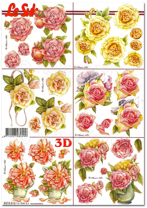 3D Decoupage A4 Sheet - Floral (8215516)