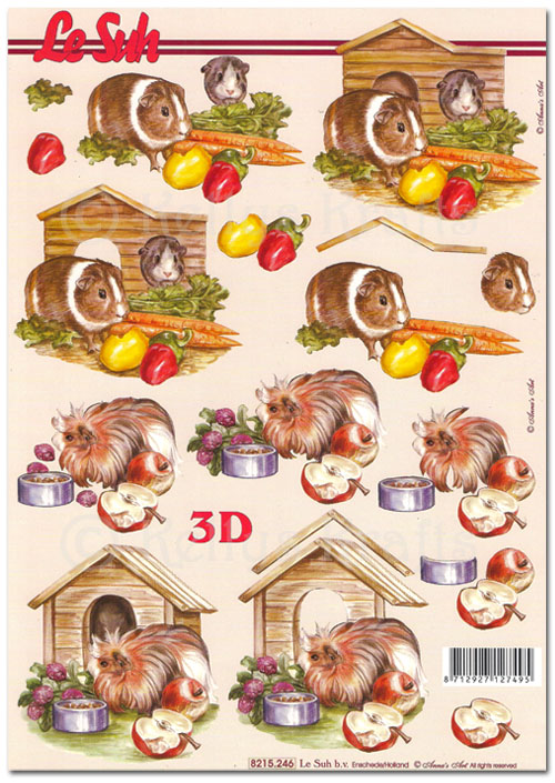 3D Decoupage A4 Sheet - Guinea Pigs (8215246)
