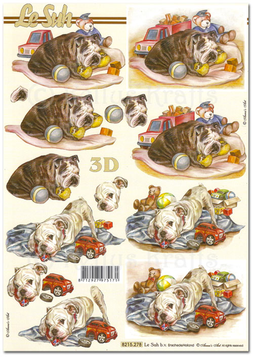 3D Decoupage A4 Sheet - Dogs (8215278)