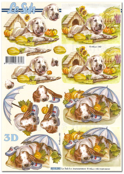 3D Decoupage A4 Sheet - Dogs (8215280)