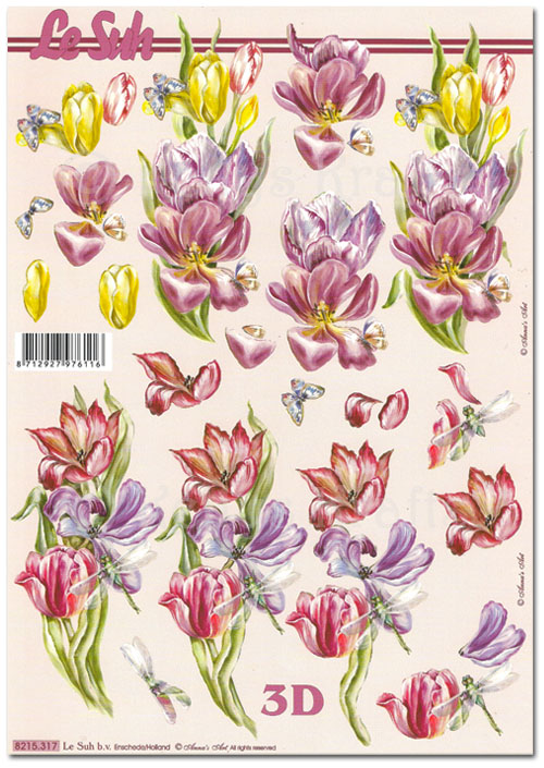 (image for) 3D Decoupage A4 Sheet - Floral (8215317)
