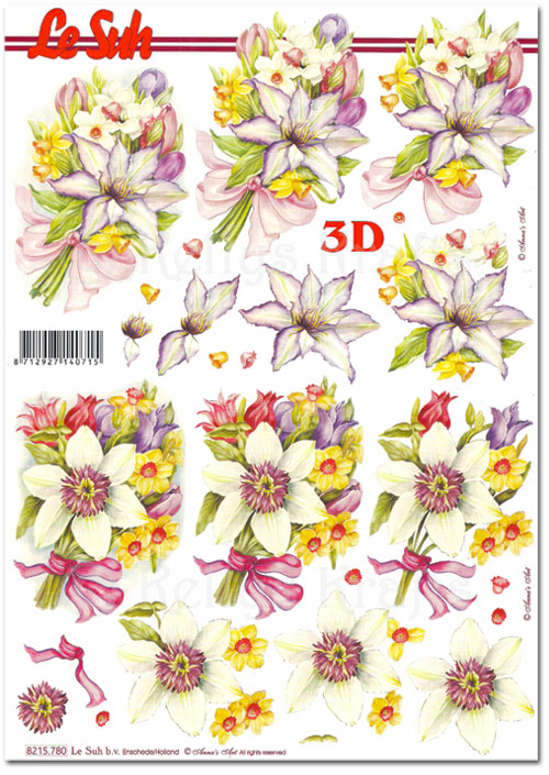 3D Decoupage A4 Sheet - Floral (8215780)