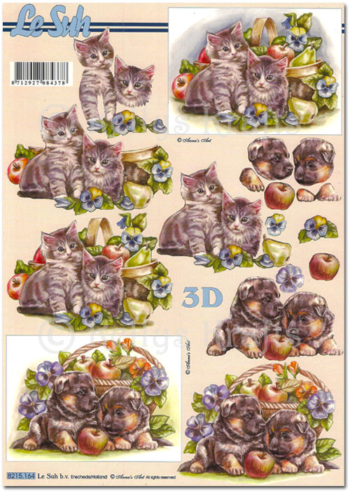 3D Decoupage A4 Sheet - Cats & Dogs (8215164)