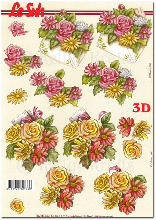 3D Decoupage A4 Sheet - Floral (8215240)