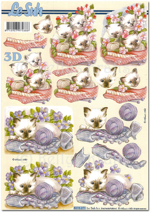 3D Decoupage A4 Sheet - Cats (8215271)