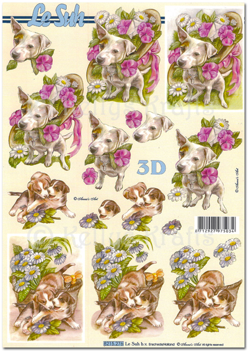 3D Decoupage A4 Sheet - Dogs (8215276)