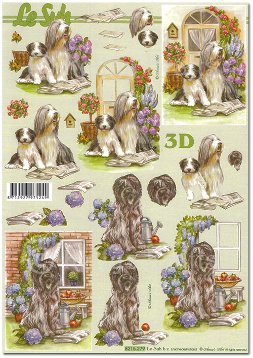 3D Decoupage A4 Sheet - Dogs (8215279)