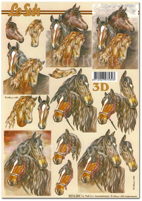 3D Decoupage A4 Sheet - Horses (8215284)