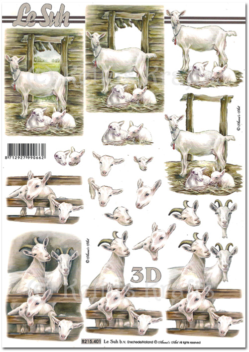 3D Decoupage A4 Sheet - Goats (8215401)