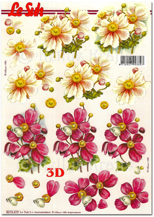 3D Decoupage A4 Sheet - Floral (8215419)