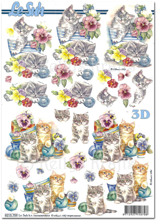 (image for) 3D Decoupage A4 Sheet - Cats (8215759)