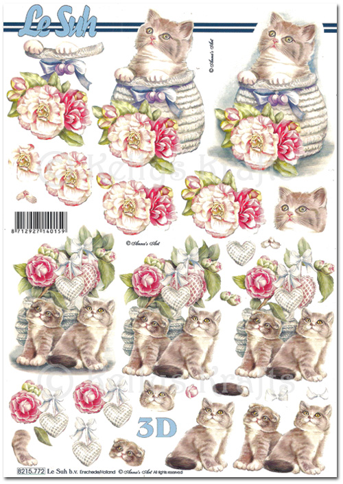 3D Decoupage A4 Sheet - Cats (8215772)