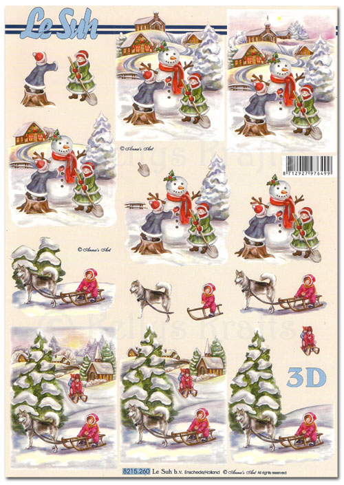 3D Decoupage A4 Sheet - Christmas Outdoor Scenes (8215260)