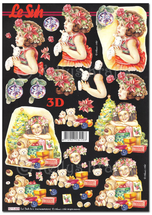 (image for) 3D Decoupage A4 Sheet - Traditional Christmas Morning, Child (8215809)