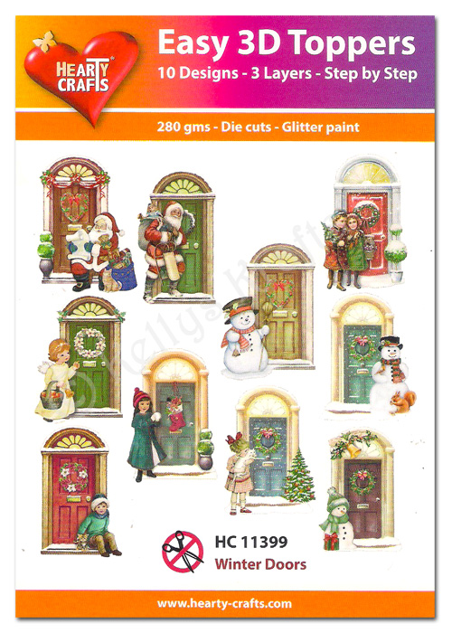 Die Cut Decoupage Topper Set, 10 Designs - Winter Doors (HC11399)