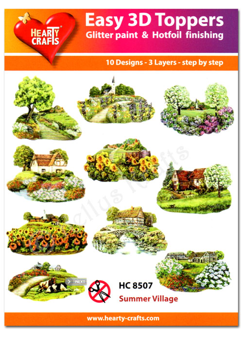 (image for) Die Cut Decoupage Topper Set, 10 Designs - Summer Villages (HC8507)
