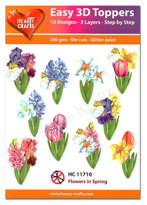 Die Cut Decoupage Topper Set, 10 Designs - Flowers in Spring (HC11710)