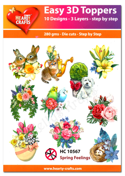 Die Cut Decoupage Topper Set, 10 Designs - Spring Feelings (HC10567)