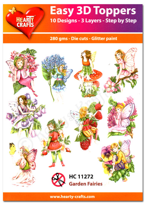 Die Cut Decoupage Topper Set, 10 Designs - Garden Fairies (HC11272)