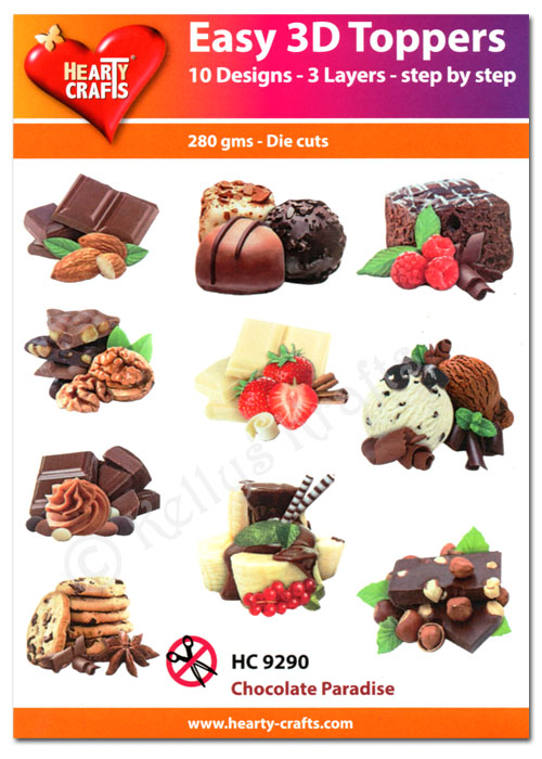 Die Cut Decoupage Topper Set, 10 Designs - Chocolate Paradise (HC9290)