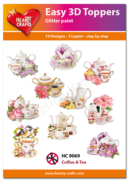 Die Cut Decoupage Topper Set, 10 Designs - Coffee & Tea (HC9069)